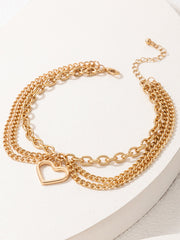 Three-Layer Anklet with Pendant