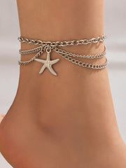 Three-Layer Anklet with Pendant
