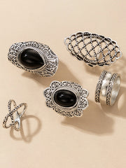 Set of 5 Chunky Rings
