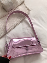 glossy purple leather purse