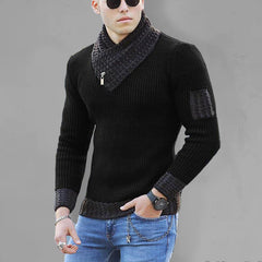 mens long sleeve black sweater
