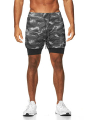 grey camouflage workout shorts