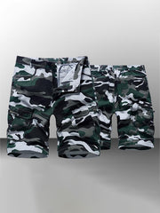 green camouflage cargo shorts