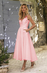 Solid Color Backless Dress