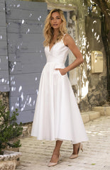 Solid Color Backless Dress