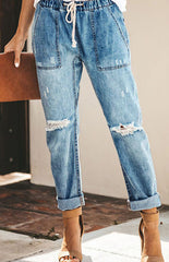 elastic waistband jeans