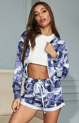 Tie-Dye Hoodie and Shorts Set