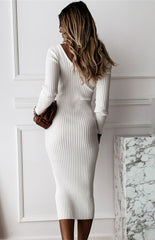 Long Sleeve Ribbed Dress