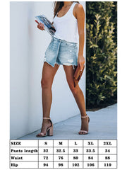 Distressed Denim Shorts Skirt