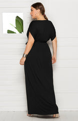 Solid V-Neck Dress