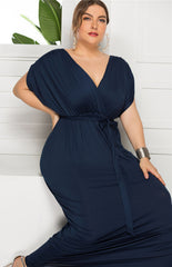 Solid V-Neck Dress
