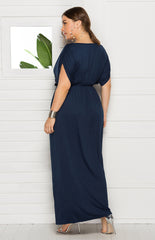 Solid V-Neck Dress