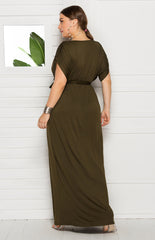 Solid V-Neck Dress