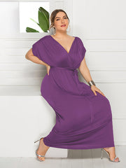 Solid V-Neck Dress