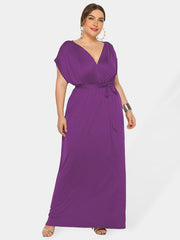 Solid V-Neck Dress