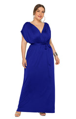 Solid V-Neck Dress