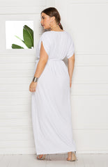 Solid V-Neck Dress
