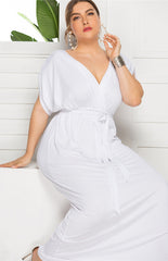 Solid V-Neck Dress