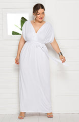 Solid V-Neck Dress