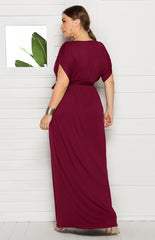 Solid V-Neck Dress