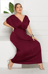 Solid V-Neck Dress