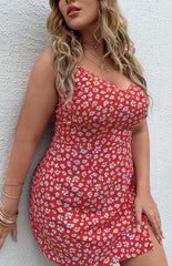 Plus Size Floral Short Dress