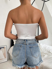 White Lace Strapless Lingerie Top