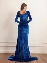 Long Sleeve Velvet Maxi Dress