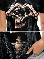 Skull Heart V-Neck Top