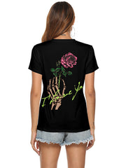 Skull Heart V-Neck Top