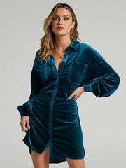 Velvet Shirt Dress