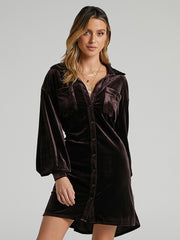 Velvet Shirt Dress