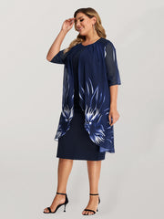 Plus Size Knit Cape Dress