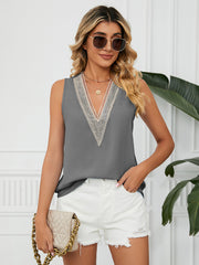 V-Neck Sleeveless Top