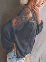 V-Neck Lace Shirt