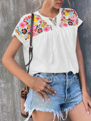 Embroidered Flower Top