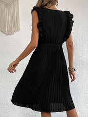 Pleated Sleeveless Dress