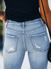 Distressed Button Fly Jeans