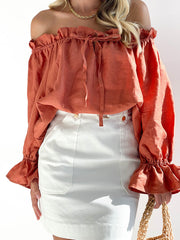 off-shoulder shirt