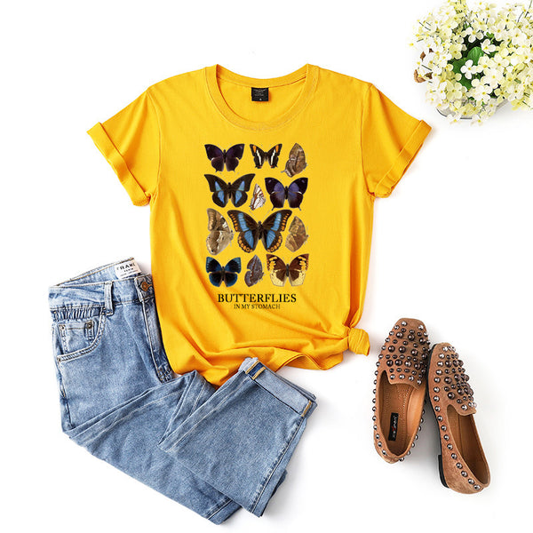 butterfly shirt - yellow