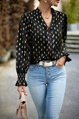 Gold Polka Dot Long Sleeve Shirt