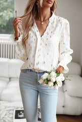 Gold Polka Dot Long Sleeve Shirt